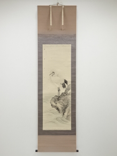 JAPANESE HANGING SCROLL / HAND PAINTED / BIRD 